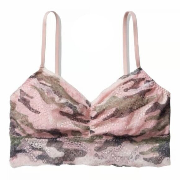 PINK Victoria's Secret Other - Victoria's Secret PINK Unlined Lace Bralette Size Large Pink Camo Camouflage